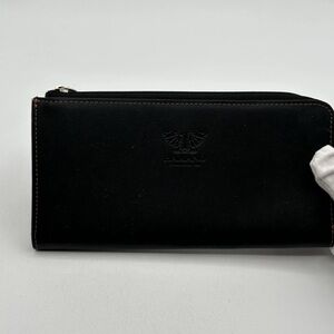 Black Leather Men's Wallet Japanese Luxury Bi Fold  Wallet Black Authentic Rare